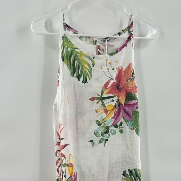 Lungo L’Arno white tropical 100% linen dress size medium midi maxi - Picture 4 of 12